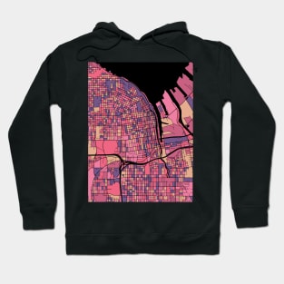 Tacoma Map Pattern in Purple & Pink Hoodie